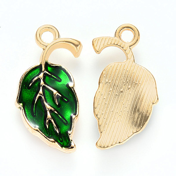 Подвеска метал. Листик зеленый, 20х10 мм, Золото (POD-053711)