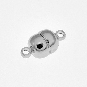 Замок магнитный, 12х6 мм, Латунь, Темное серебро (ZAM-059201)