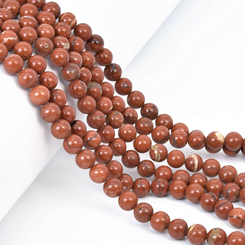 Намистини Яшма брекчієва, Натур. камінь, 6 мм, Круглі (BUS-058037)