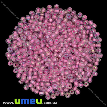 Бісер китайський великий, 6/0, Рожевий АВ профарбованих, 4 мм (BIS-012031)