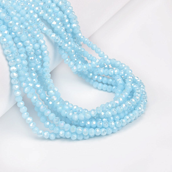 Намистини ронделі, 3х2,5 мм, Блакитні (BUS-061265)