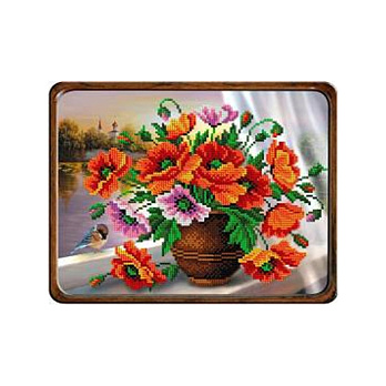 Набір алмазного живопису на картоні 25х21 см, Маки (SXM-061183)