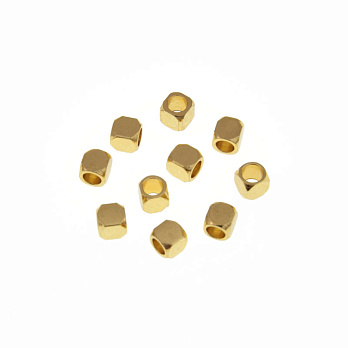 Бусины из нержавеющей стали Куб, 2,2х2х2 мм, Покрытие 18kt (STL-062547)