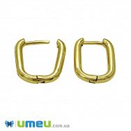 Серьги Huggie, Латунь с покрытием 18 kt, 17,5х13х2,5 мм (OSN-047298)