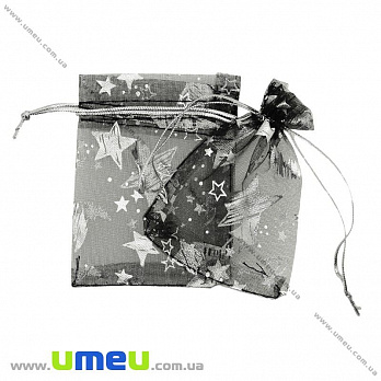 Подарочная упаковка из органзы, 7х9 см, Черная, 1 шт (UPK-020385)