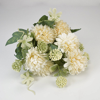 Букет хризантем с одуванчиками, 29 см, Кремовый (DIF-057744)