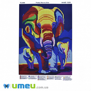 Схема для выш. бісером, Юма, Слони, 38х28 см (UPK-048452)