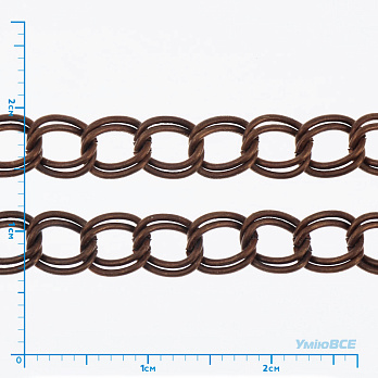 Цепь двойная, Медь, 6х5 мм, 1 м (ZEP-015187)