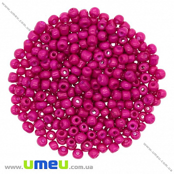 Бисер китайский крупный, 6/0, Малиновый натуральный, 4 мм (BIS-009030)