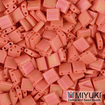 Бисер японский Miyuki TILA №406FR, 5х5 мм, Оранжевый матовый АВ (BIS-053201)