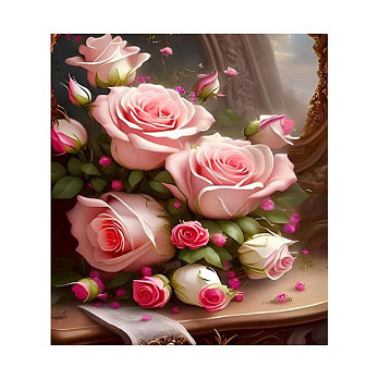 Набір алмазного живопису на підрамнику 30х40 см, Ніжні троянди (SXM-056329)