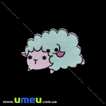 Декоративный пришивной элемент Овечка, 25х17 мм, Бирюзовый (DIF-033423)