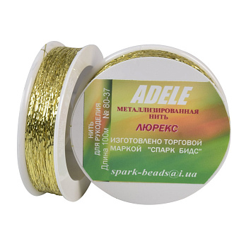 Нить металлизированая Люрекс Adele плоская, Золото, 100 м (MUL-061372)