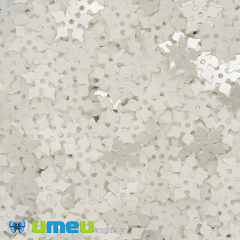 Паєтки Індія сніжинка, 9 мм, Білі (PAI-042011)