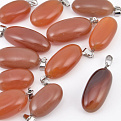 Подвеска Овал, Натур. камень Агат красно-коричневый, 21-32 мм (POD-058624)