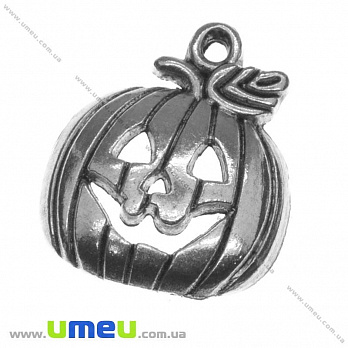 Підвіска метал. Гарбуз, 18х16 мм, Античне срібло (POD-003363)