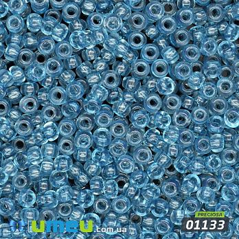 Бісер чеський №738/01133, Бірюзовий, Прозорий, 10/0 (BIS-047733)