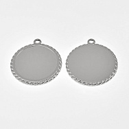 Основа кругла з нерж. сталі, 33,5х30 мм, 24,5 мм, Темне срібло (STL-059502)