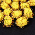 Помпоны с люрексом 2,5 см, Желтые (DIF-052582)
