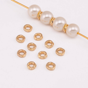 Бусины-разделители, 4х1,3 мм, Латунь с покрытием 14 kt (BUS-055837)