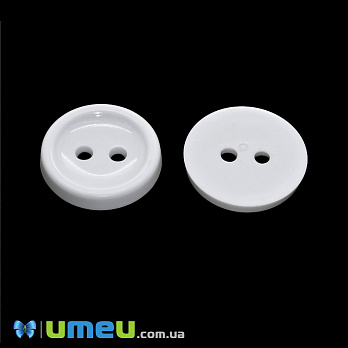 Пуговица пластиковая Круглая, 20 мм, Белая (PUG-047953)