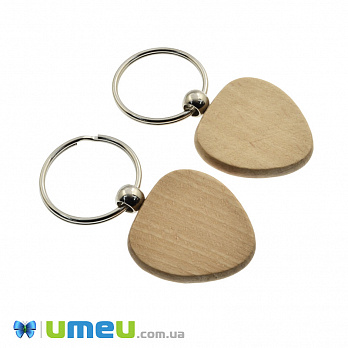 Брелок дерев'яний для гравіювання, Серце, 40х40х7 мм (OSN-048006)