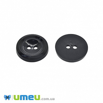 Пуговица пластиковая Круглая, 17,5 мм, Серая темная (PUG-047904)