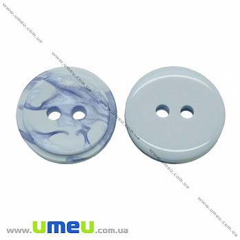 Пуговица пластиковая Круглая, 18 мм, Голубая (PUG-021381)