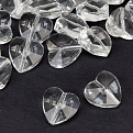 Бусина стеклянная, Сердце граненое, 14х14х9 мм, Прозрачная (BUS-059987)