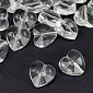 Намистина скляна, Серце грановане, 14х14х9 мм, Прозора (BUS-059987)