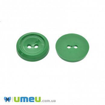 Гудзик пластиковий Круглий, 17,5 мм, Зелений (PUG-047916)