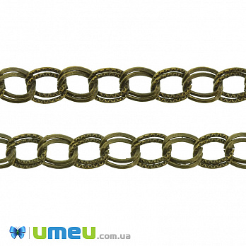Ланцюг подвійний, Антична бронза, 10х8,5 мм (ZEP-040226)
