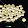 Бусина пластиковая Граненая Жемчуг, 10х6 мм, Молочная (BUS-028835)