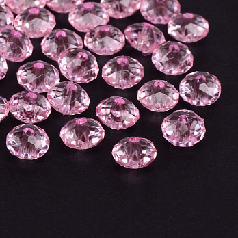 Бусины для сумок, Акриловые, Рондели, 8 мм, Розовые светлые (BUS-056146)