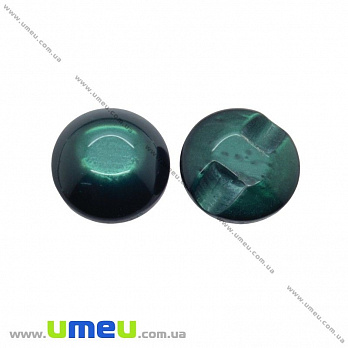 Гудзик пластиковий на полуніжці Круглий, 12,5 мм, Смарагдовий (PUG-016483)