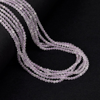 Намистини Аметист, Натур. камінь, 2,5 мм, Круглі грановані (BUS-051838)