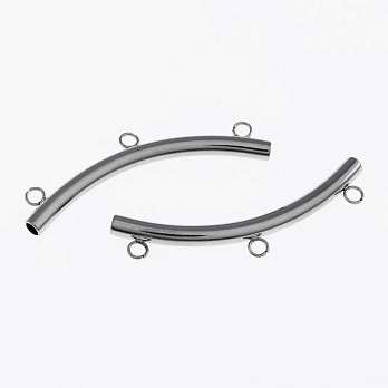 Бусина из нержавеющей стали Трубочка, 50х4 мм, Темное серебро (STL-055713)