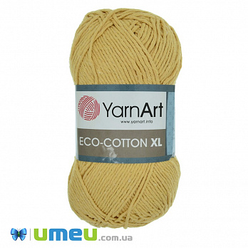 Пряжа YarnArt Eco-cotton XL 200 г, 220 м, Желтая 764, 1 моток (YAR-038381)