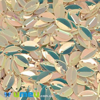 Пайетки Китай Лодочка, 10х6 мм, Кремовые АВ (PAI-037908)