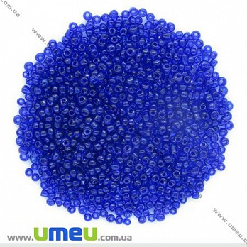 Бисер китайский средний, 8/0, Синий прозрачный, 3 мм (BIS-007987)