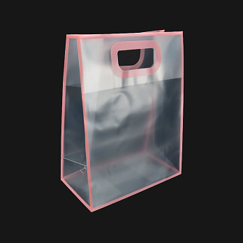 Подарочный пластиковый пакет, 27х21х11 см, Розовый (UPK-035715)