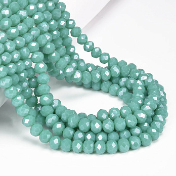 Бусины рондели, 6х5 мм, Мятный AB (BUS-057089)