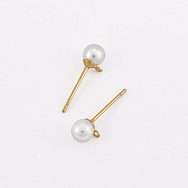 Пусеты из нерж. стали с бусинкой 5 мм, Золото (STL-061300)