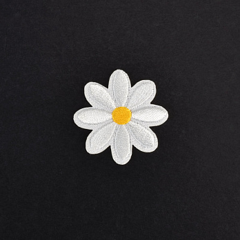 Термоаплікація Ромашка, 3,3 см, Біла (APL-060012)