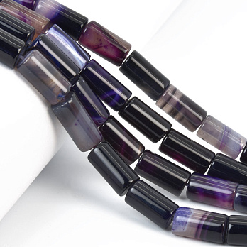 Намистини Агат фіолетовий, Натур. камінь, 14-17 мм, Боченок, 19 см (BUS-058148)