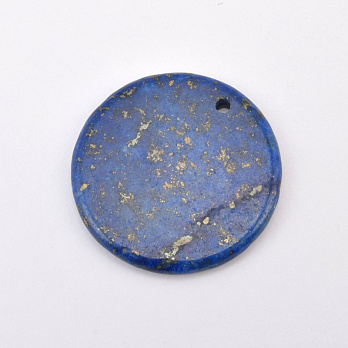 Підвіска Кругла плоска, Натур. камінь Ляпіс Лазурит, 30 мм (POD-058640)