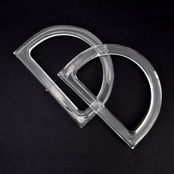 Ручки для сумок пластикові, 120х85 мм, Прозорі (BAG-062335)