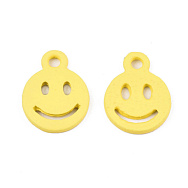 Подвеска метал. Смайлик окрашенный, 12,5х9,5 мм, Желтый (POD-053633)
