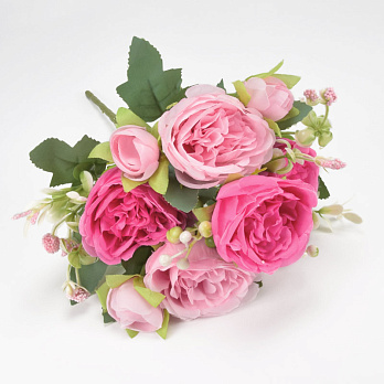 Букет пионов с добавками, 30 см, Розово-малиновый (DIF-062159)