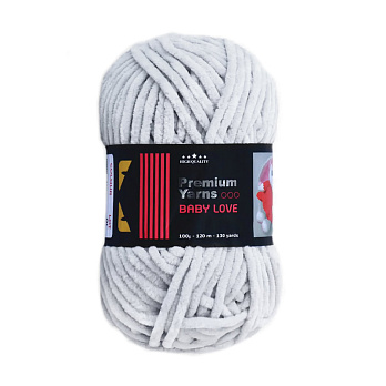 Пряжа Premium Yarn Baby Love 100 г, 120 м, Серая светлая 325, 1 моток (YAR-056005)